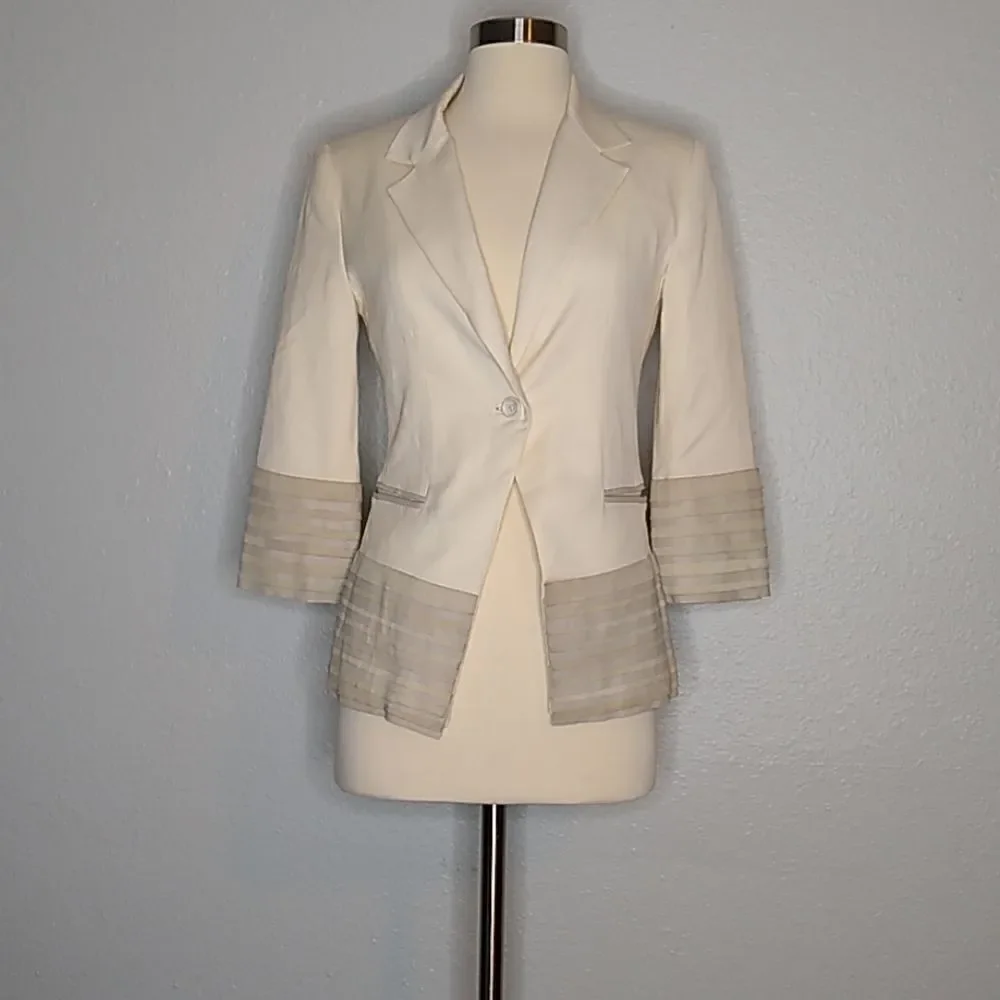 Elizabeth and James Spring Wool Leather‎ Blazer 2